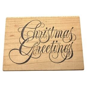 Christmas Greetings Crafting Cardmaking Holiday Unbranded Rubber Stamp